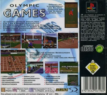 Hyper Olympic in Atlanta (JP) box cover back